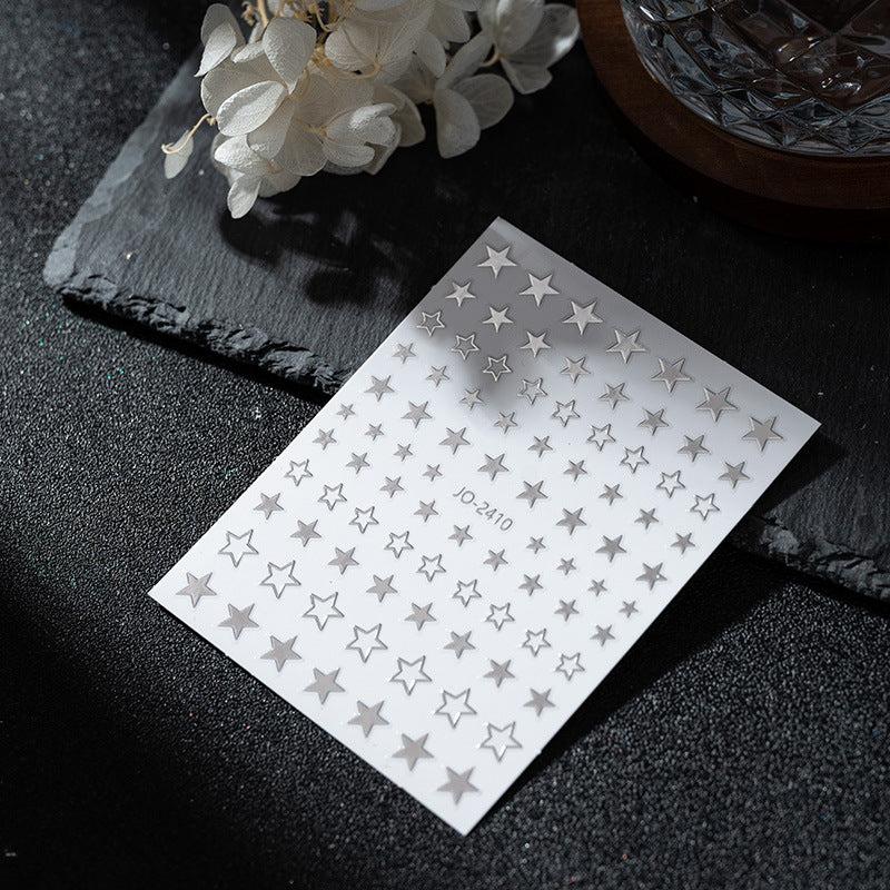 6pcs Large Star Nail Decals 3D Self Adhesive Nail Decoration