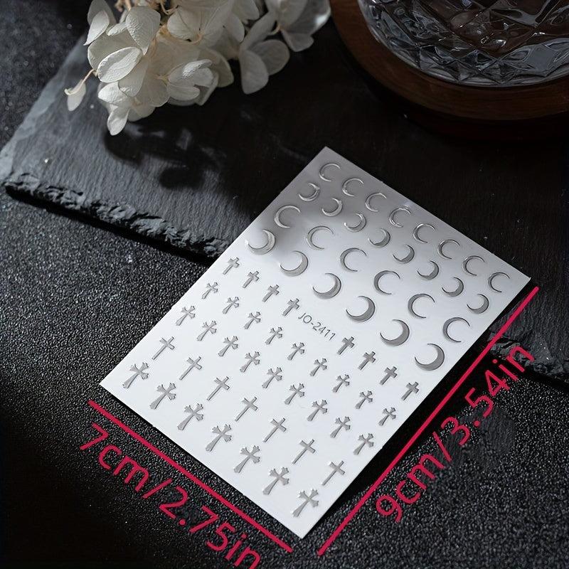 6pcs Large Star Nail Decals 3D Self Adhesive Nail Decoration