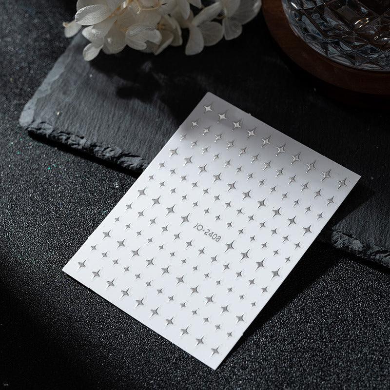 6pcs Large Star Nail Decals 3D Self Adhesive Nail Decoration