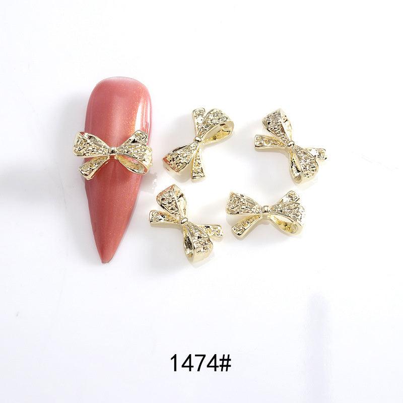 3D Alloy Bow Nail Charms Nail Gems Nail Rhinestones Crystal Nail Art Charms