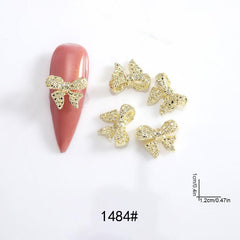 3D Alloy Bow Nail Charms Nail Gems Nail Rhinestones Crystal Nail Art Charms