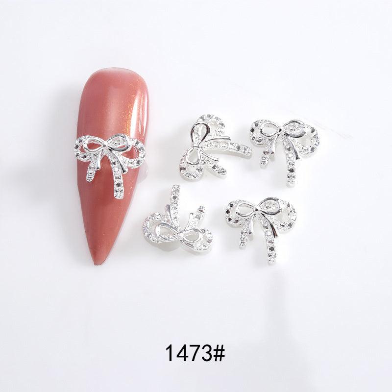 3D Alloy Bow Nail Charms Nail Gems Nail Rhinestones Crystal Nail Art Charms