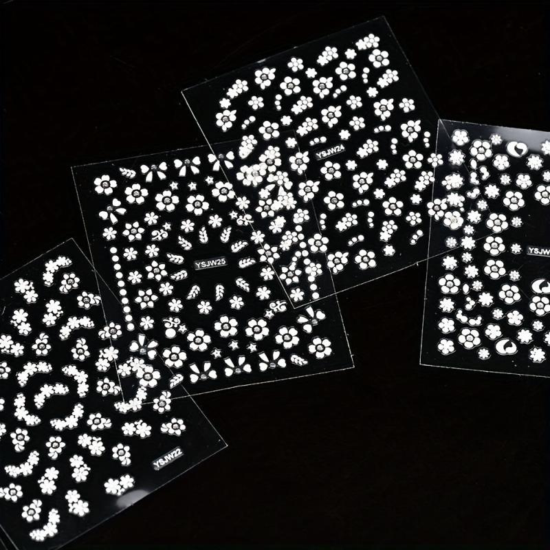 30pcs Self Adhesive Flower Nail Art Stickers - Nail Art Decals for DIY or Salons