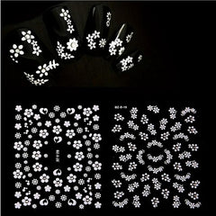 30pcs Self Adhesive Flower Nail Art Stickers - Nail Art Decals for DIY or Salons