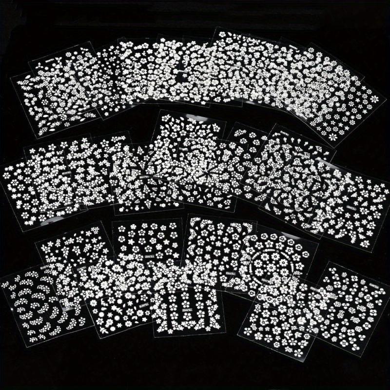 30pcs Self Adhesive Flower Nail Art Stickers - Nail Art Decals for DIY or Salons