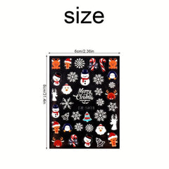 5D Embossed Christmas Nail Art Stickers - Santa Claus Snowflake Snowman