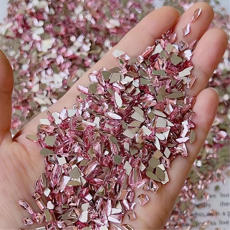Pink Flat Back Nail Art Zircon Gemstones - 50/100pcs