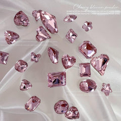 Pink Flat Back Nail Art Zircon Gemstones - 50/100pcs