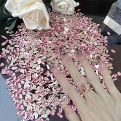 Pink Flat Back Nail Art Zircon Gemstones - 50/100pcs