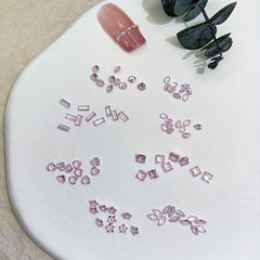 Pink Flat Back Nail Art Zircon Gemstones - 50/100pcs