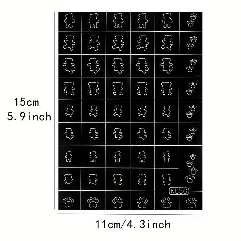 Halloween Airbrush Stencils Nail Stickers Bat Spider Bear Lizard Snake