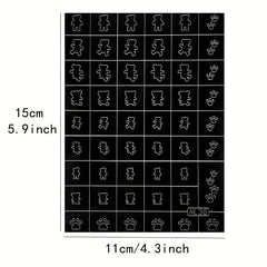 Halloween Airbrush Stencils Nail Stickers Bat Spider Bear Lizard Snake