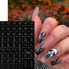 Halloween Airbrush Stencils Nail Stickers Bat Spider Bear Lizard Snake