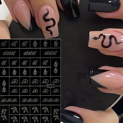 Halloween Airbrush Stencils Nail Stickers Bat Spider Bear Lizard Snake