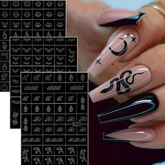 Halloween Airbrush Stencils Nail Stickers Bat Spider Bear Lizard Snake