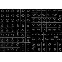Halloween Airbrush Stencils Nail Stickers Bat Spider Bear Lizard Snake