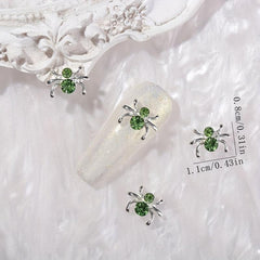 10pcs Halloween Spider Nail Art Charms With Rhinestones
