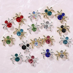 10pcs Halloween Spider Nail Art Charms With Rhinestones