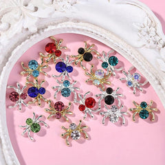 10pcs Halloween Spider Nail Art Charms With Rhinestones