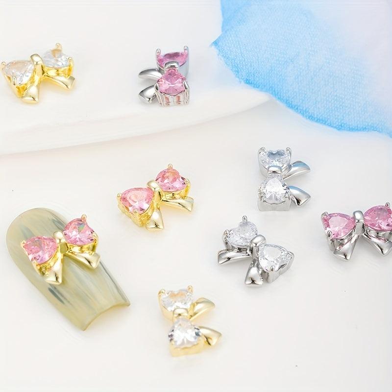 3D Nail Charms with Rhinestones and Pearls DIY Nail Art Accessories