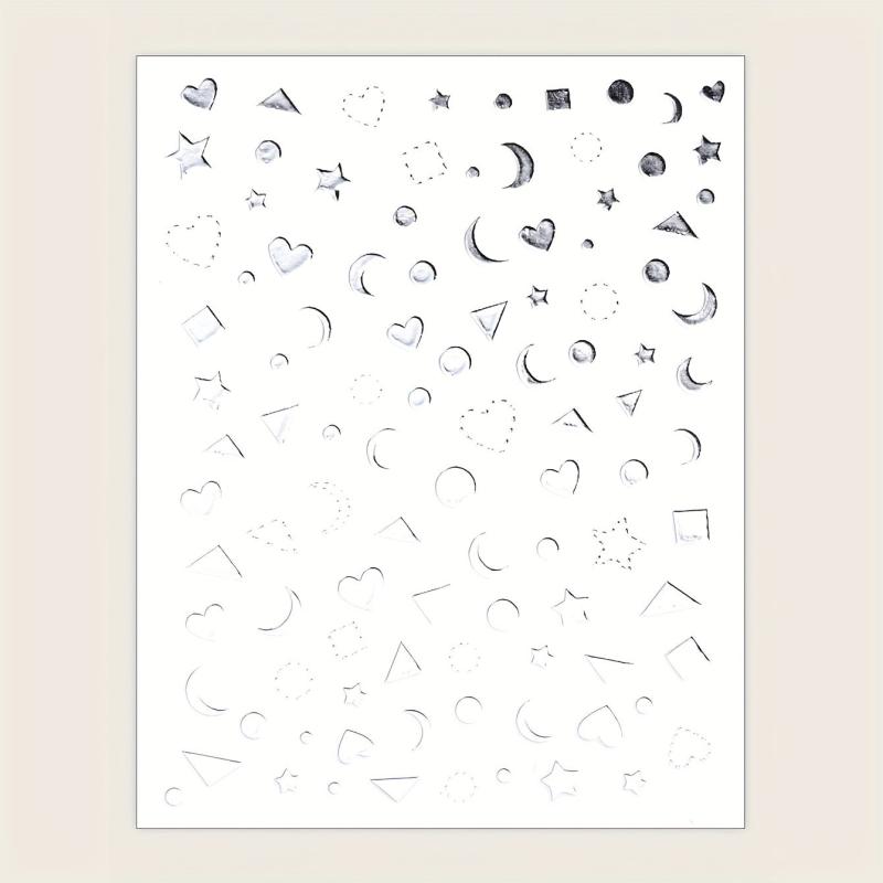 Moon Love Heart Triangle Nail Art Stickers Self-adhesive