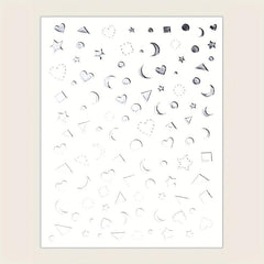 Moon Love Heart Triangle Nail Art Stickers Self-adhesive