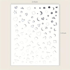 Moon Love Heart Triangle Nail Art Stickers Self-adhesive
