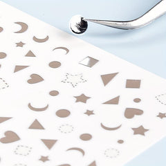 Moon Love Heart Triangle Nail Art Stickers Self-adhesive