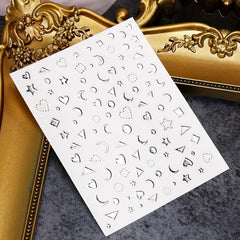 Moon Love Heart Triangle Nail Art Stickers Self-adhesive