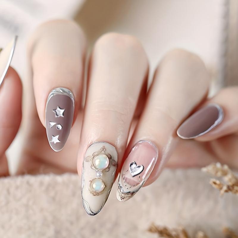 Moon Love Heart Triangle Nail Art Stickers Self-adhesive