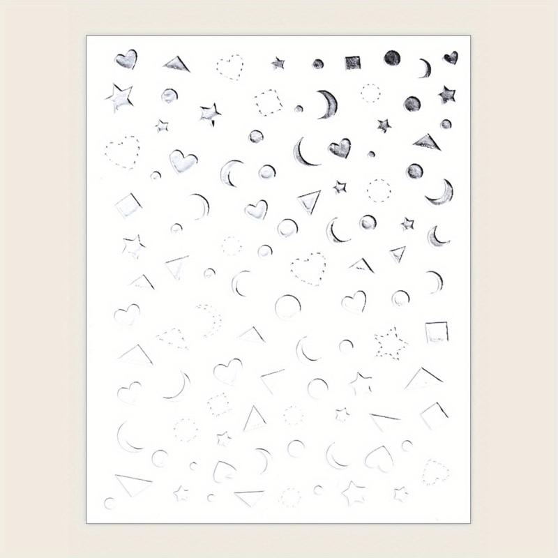Moon Love Heart Triangle Nail Art Stickers Self-adhesive