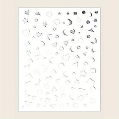 Moon Love Heart Triangle Nail Art Stickers Self-adhesive