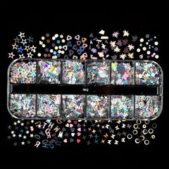 Laser Nail Art Sequins Holographic Glitter Manicure Decoration