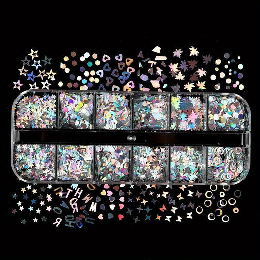 Laser Nail Art Sequins Holographic Glitter Manicure Decoration