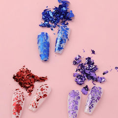 Purple Red Foil Flakes Nail Foil For Nail Arts DIY Arts And Crafts