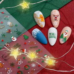 Christmas Nail Art Stickers Snowflake Elk Christmas Tree Nail Art Decals