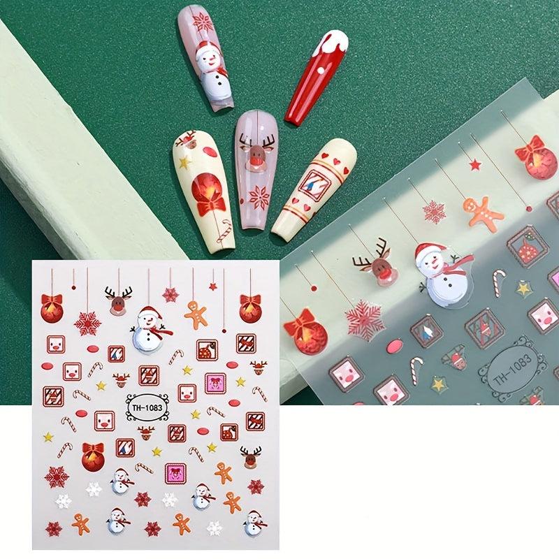 Christmas Nail Art Stickers Snowflake Elk Christmas Tree Nail Art Decals