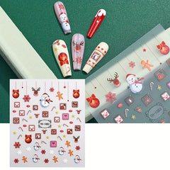 Christmas Nail Art Stickers Snowflake Elk Christmas Tree Nail Art Decals