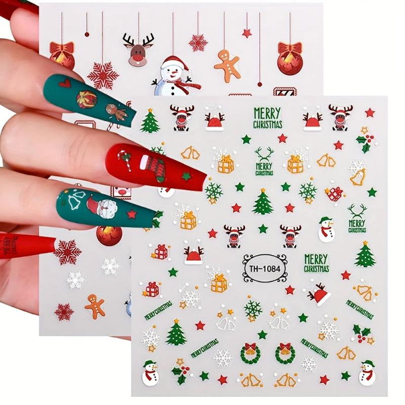 Christmas Nail Art Stickers Snowflake Elk Christmas Tree Nail Art Decals