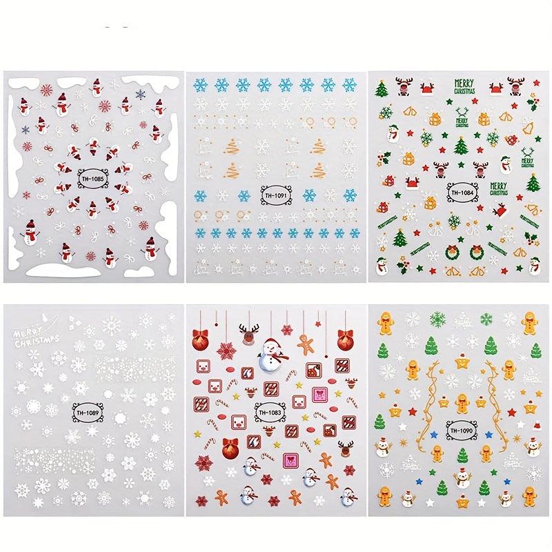 Christmas Nail Art Stickers Snowflake Elk Christmas Tree Nail Art Decals