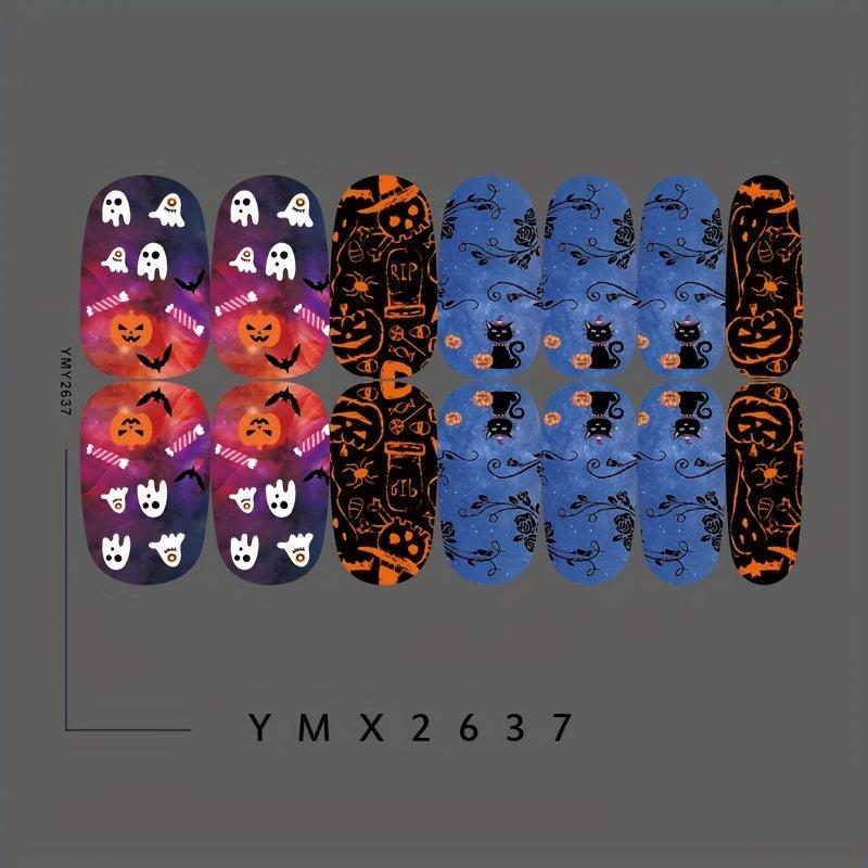 Halloween Full Wrap Nail Polish Stickers For Fall Autumn