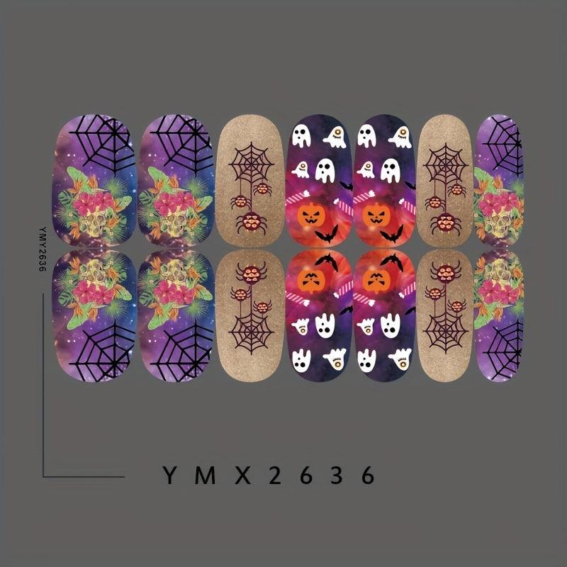 Halloween Full Wrap Nail Polish Stickers For Fall Autumn