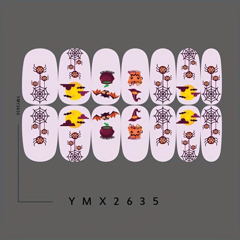 Halloween Full Wrap Nail Polish Stickers For Fall Autumn