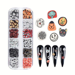 Halloween Nail Charms Pumpkin Acrylic Slices Ghost Nail Art Decorations