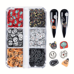 Halloween Nail Charms Pumpkin Acrylic Slices Ghost Nail Art Decorations