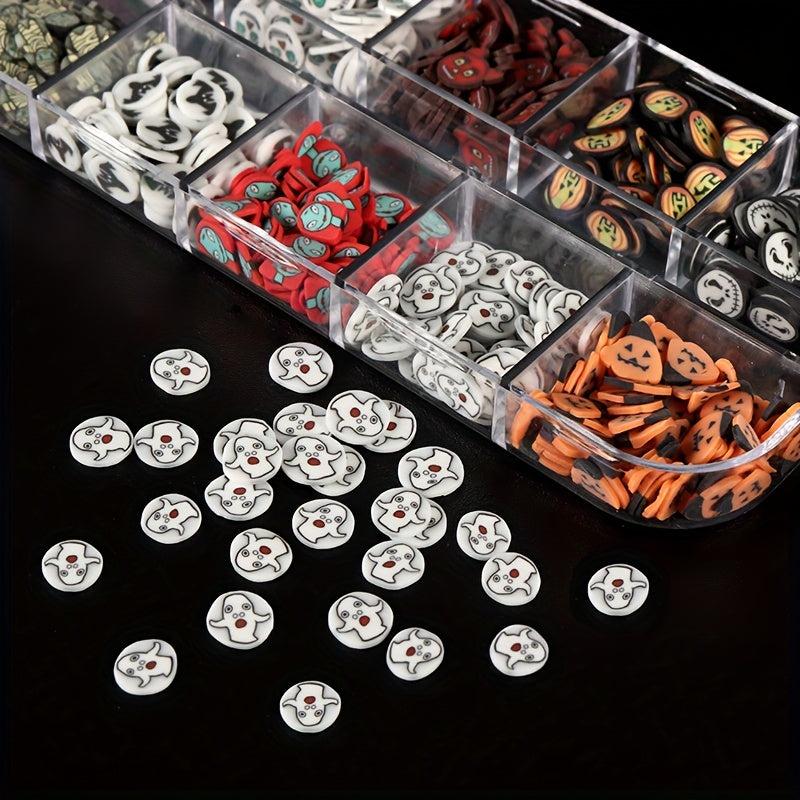 Halloween Nail Charms Pumpkin Acrylic Slices Ghost Nail Art Decorations