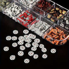 Halloween Nail Charms Pumpkin Acrylic Slices Ghost Nail Art Decorations