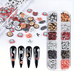 Halloween Nail Charms Pumpkin Acrylic Slices Ghost Nail Art Decorations