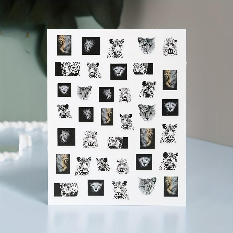 3D Leopard Nail Art Stickers Water Transfer Nail Decals - Acrylic Supplies