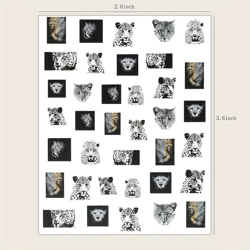 3D Leopard Nail Art Stickers Water Transfer Nail Decals - Acrylic Supplies